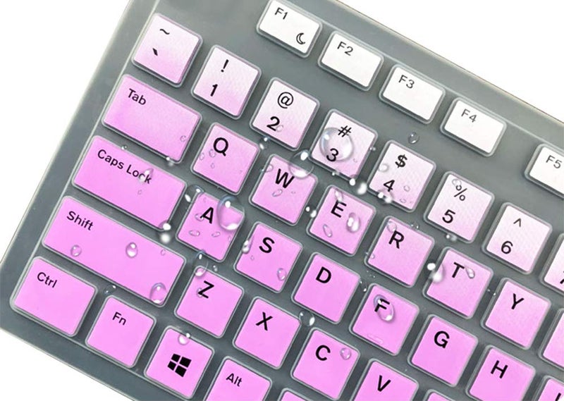 UHamn Dell Keyboard Protector Skin Cover - Compatible with Dell Desktop KM636 KB216, Optiplex 5250 3050 3240 5460 7450 7050, Inspiron AIO 3475 3670 3477 - Purple Ombre - Image 3